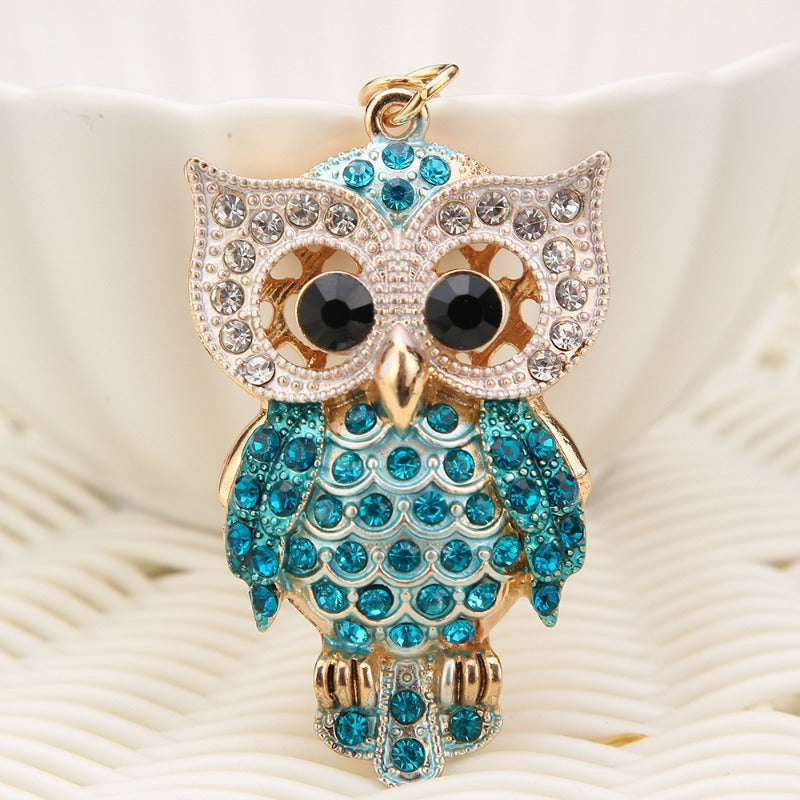 Wholesale Rhinestone Owl Creative Alloy Keychain